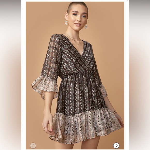 Francesca’s Collection- Quinn Surplice Mini Dress - Picture 3 of 8